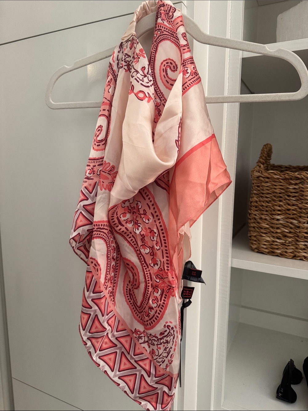 Pink Paisley Pattern Decorative Scarf purchased in Italy